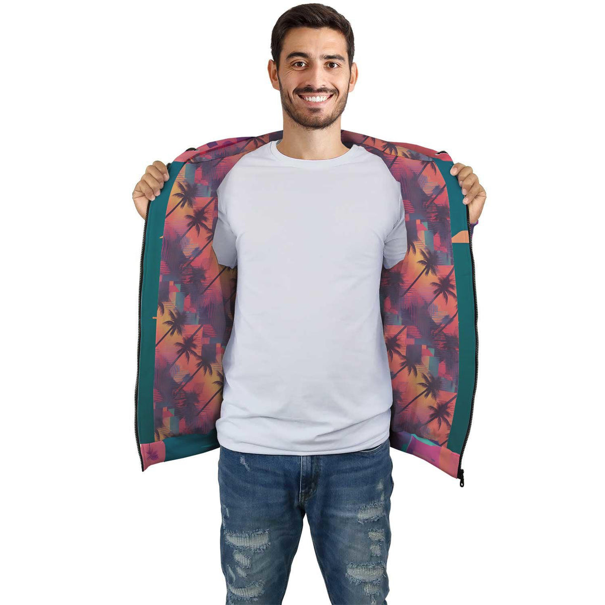 Radiant Flamingos Handcrafted Hoodie-Victor Plazma